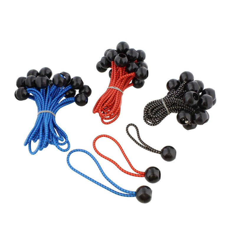 [AUSTRALIA] - ABN Bungee Ball Fastener, Elastic Ties Tarp Ball Bungee Cords, Canopy Bungee Cord Balls - 5.5, 4.7, 3.5 Inch 60-Pack