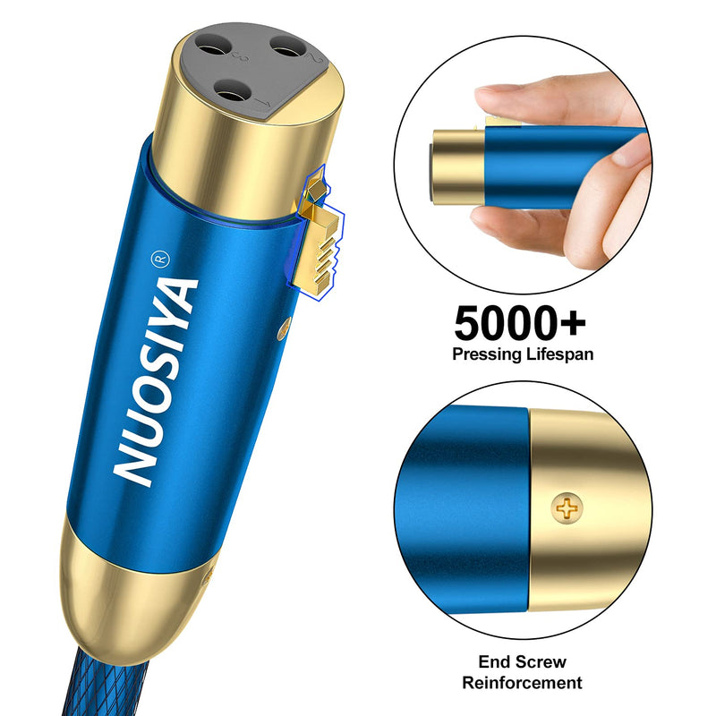  [AUSTRALIA] - NUOSIYA XLR Cable 15ft, Microphone Cable with Gold Plated Plug, 3-Pin Balanced XLR Male to Female Nylon Braided DMX512 Cords for Stage&Studio Lightnings Speaker Amplifier Speaker 1-Pack