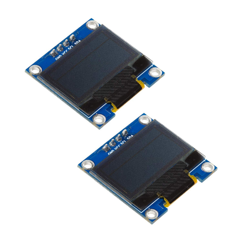  [AUSTRALIA] - UCTRONICS 2 Pack 0.96" OLED Display Module for Arduino, 12864 128x64 Pixel SSD1306 I2C Serial Mini Screen, Yellow and Blue