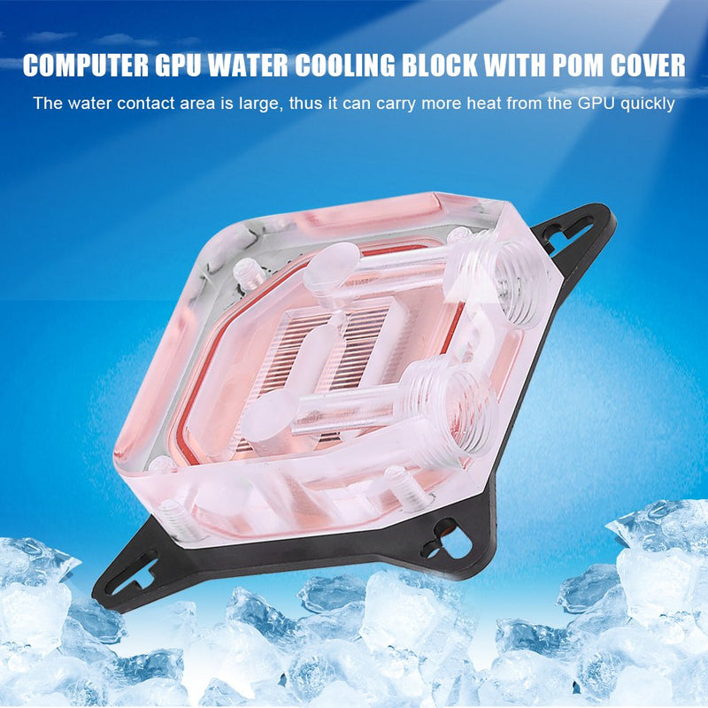  [AUSTRALIA] - GPU Water Block Water Cooling Cooler Base, Copper POM Metal Water Cooling System Parts Kits for DIY PC Gamer with Waterway Component