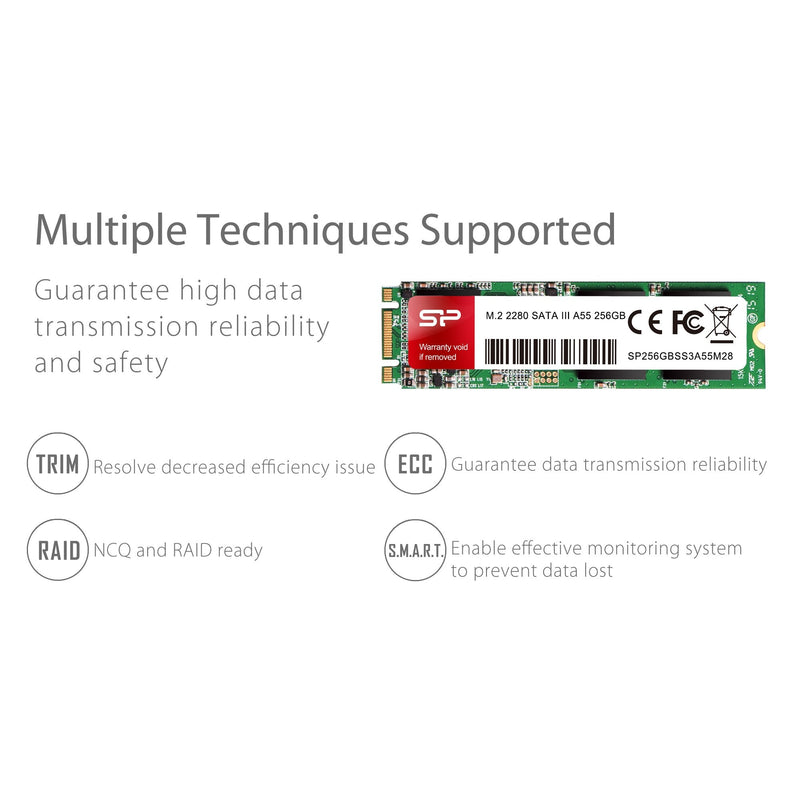  [AUSTRALIA] - Silicon Power 2-Pack 256GB A55 M.2 SSD SATA III Internal Solid State Drive 2280 256GB x2 2280 M.2 SATA