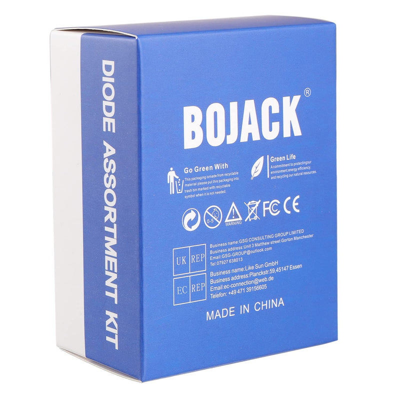  [AUSTRALIA] - BOJACK 14 Value 240 pcs Diode Assortment Kit Contain Rectifier/Fast Recovery/Schottky/Switching Diode 1N4001 1N4004 1N4007 1N5404 1N5406 1N5408 RL207 FR107 FR207 UF4007 1N5817 1N5819 1N5822 1N4148