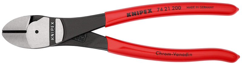  [AUSTRALIA] - KNIPEX Tools 74 21 200, 8-Inch High Leverage Angled Diagonal Cutters 8-Inch, Angled