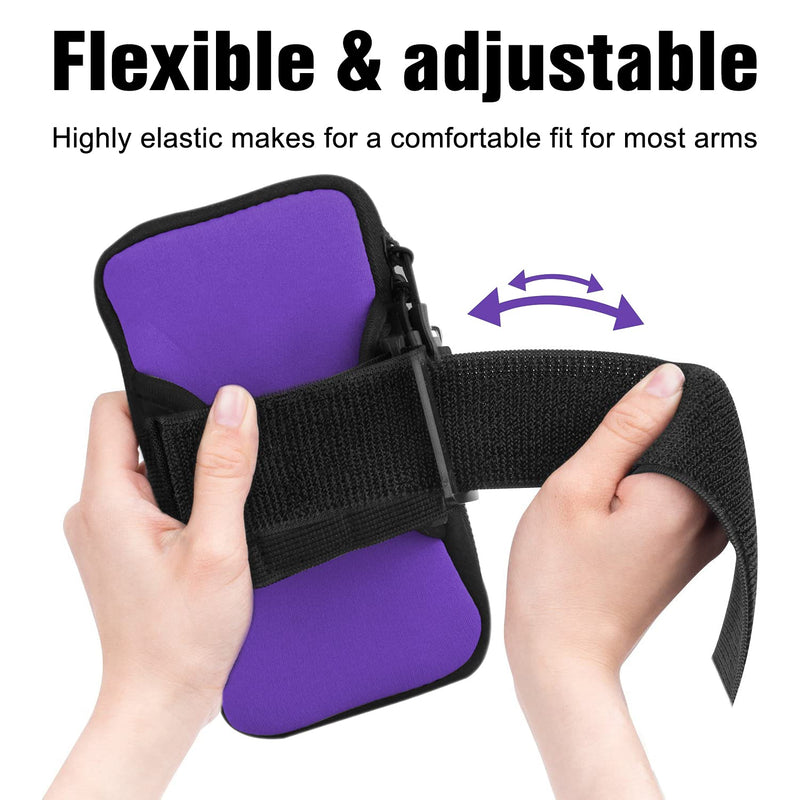  [AUSTRALIA] - Innens Cell Phone Running Armband for iPhone 13 11 Pro 11 XS XR 8, Galaxy S20 S10 S9,Sports Phone Holder with Adjustable Band and Earphone Jack for Hiking Biking Walking (6.1inch Purple) 6.1inch Purple