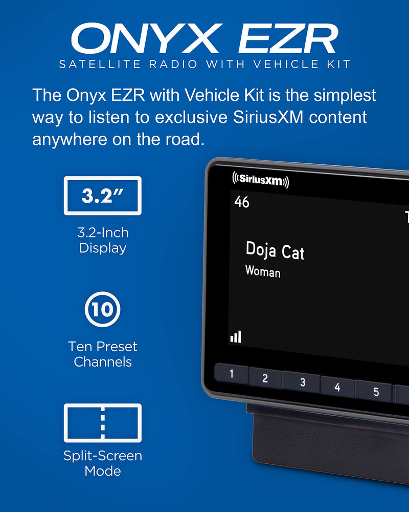  [AUSTRALIA] - SiriusXM - SXEZR1V1AZ1 Satellite Radio with Vehicle Kit, Easy to Install, Enjoy SiriusXM in Your Car and Beyond with This Dock and Play Radio for as Low as $5/Month + $60 Service Card with Activation