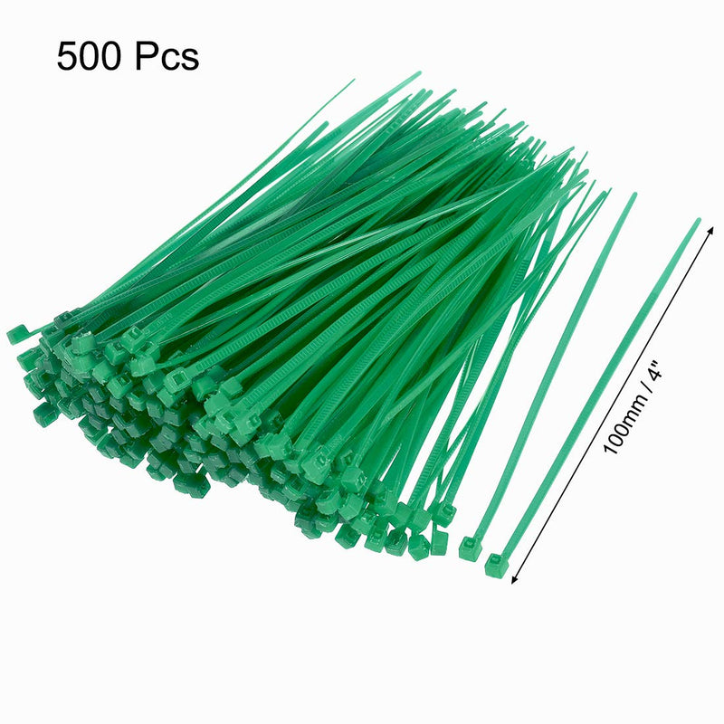  [AUSTRALIA] - uxcell Nylon Cable Ties 4 Inch Self-Locking Zip Ties 0.07 Inch Width Green 500pcs