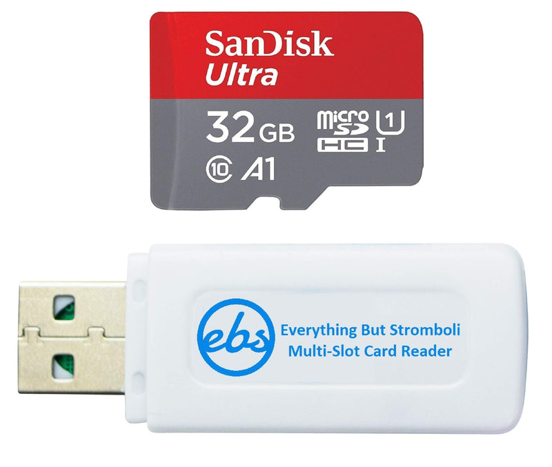  [AUSTRALIA] - SanDisk 32GB Ultra Micro SD Card for Wansview Indoor Camera Works with 1080P Q6, 1080P Q5, 1080P W9 (SDSQUA4-032G-GN6MN) UHS-I - Bundle with (1) Everything But Stromboli TF & SDHC Memory Card Reader