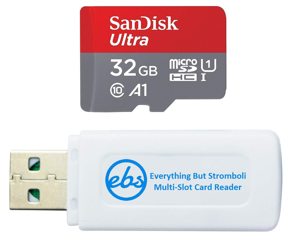  [AUSTRALIA] - SanDisk 32GB MicroSD Ultra Memory Card Works with LG K30 (2019), LG K20 (2019), LG Prime 2, LG Aristo 3 Cell Phone (SDSQUAR-032G-GN6MN) Bundle with (1) Everything But Stromboli Micro SD Card Reader