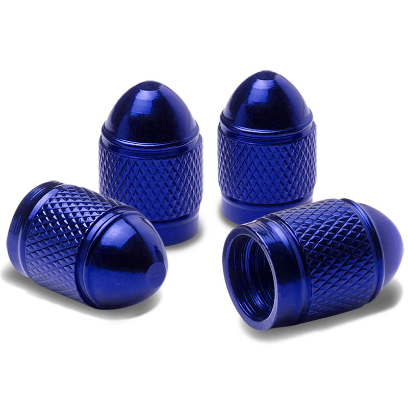 Alloy Coated Thread Aluminum Royal Blue Chrome Tire Valve Stem Caps (Pack of 4) - LeoForward Australia