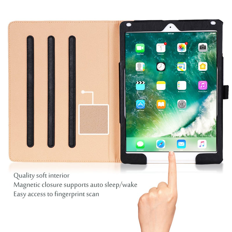  [AUSTRALIA] - ProCase iPad 9.7 Case (Old Model) 2018 iPad 6th Generation / 2017 iPad 5th Generation Case - Stand Folio Cover Case for Apple iPad 9.7 inch, Also Fit iPad Air 2 / iPad Air –Black Black