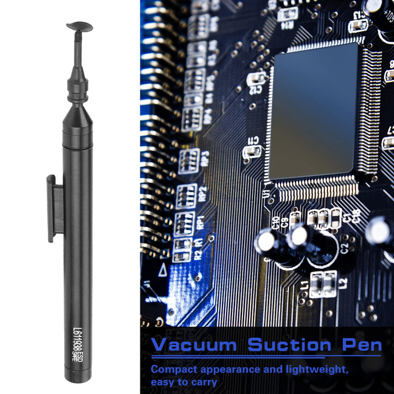  [AUSTRALIA] - Vacuum Suction Pen, Manual Solder Sucker, Suction Pick Up Tool, Solder Pick Up Tools Set with 2 Tips and 6 Suction Cups for IC SMD SMT Precision Small Electronic Components