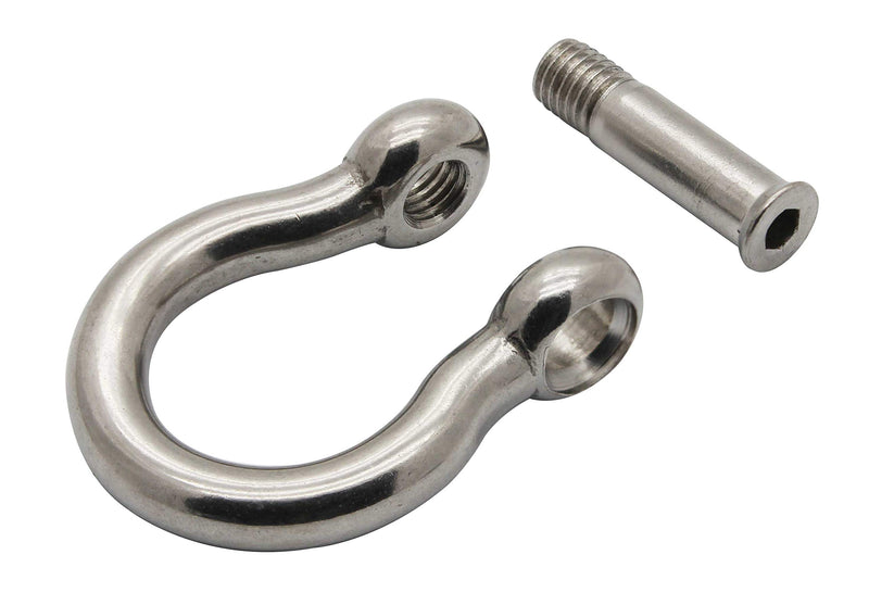  [AUSTRALIA] - Extreme Max 3006.8405 BoatTector Stainless Steel Bow Shackle with No-Snag Pin - 1/4" 1/4" Each