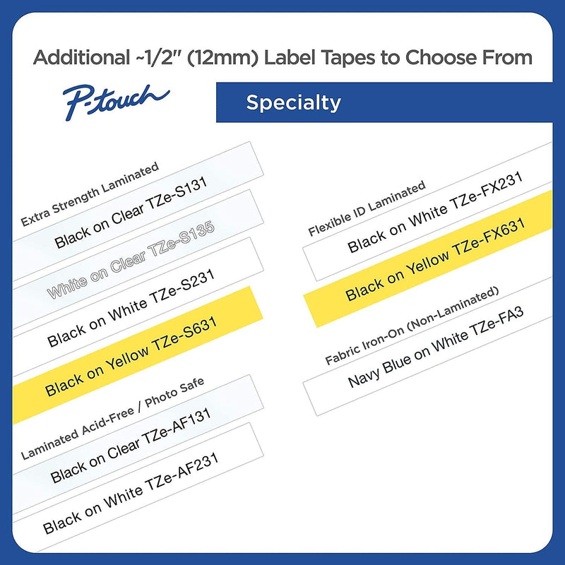  [AUSTRALIA] - Brother Tze2312pk Laminated Labeling Tape,for Tz Models,1/2-Inch,2/Pk,Black/White