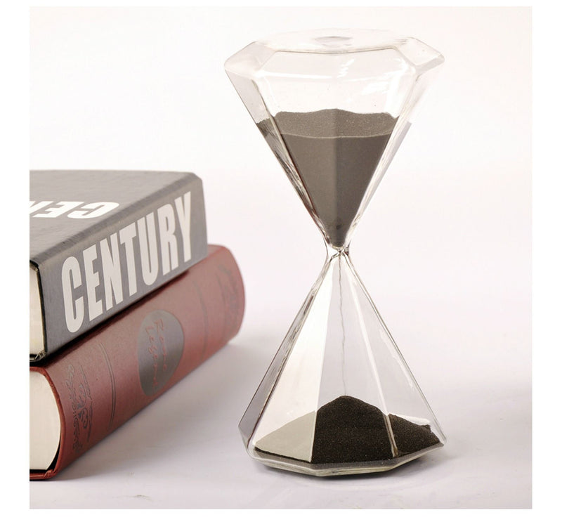 Graces Dawn Diamond Glass Hourglass Sand Timer 60 Minutes with (Black) Black - LeoForward Australia