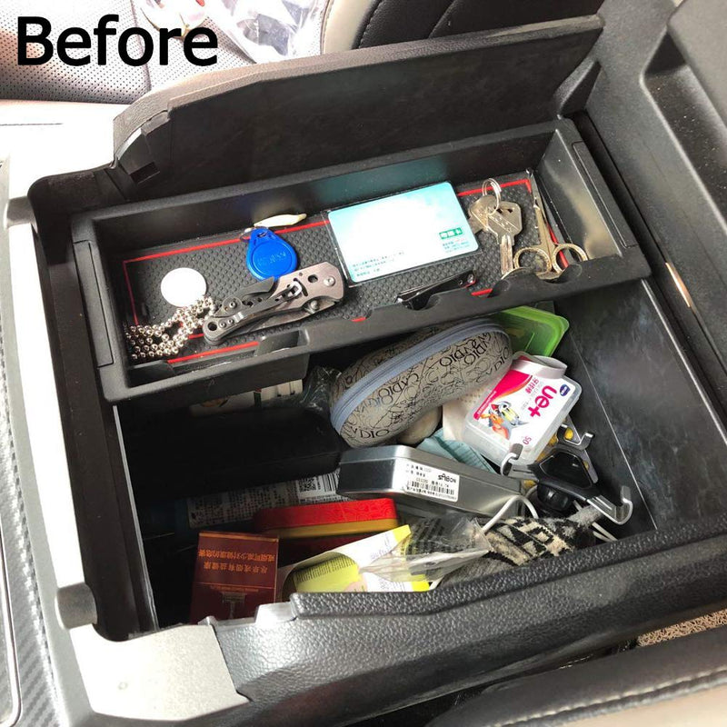  [AUSTRALIA] - JDMCAR Center Console Armrest Insert Organizer ABS Tray Pallet Storage Box Container Compatible with Ford F150 2015 2016 2017 2018 2019 2020