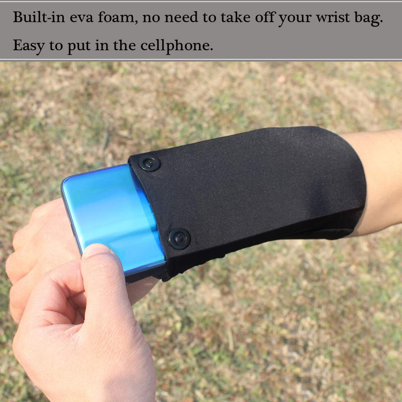  [AUSTRALIA] - Wrist Bag Forearm Band Cell Phone Holder for All Mobile Phone Wristband Pouch Bag with Key Card Cash Holder for Running, Cycling, Gym Workouts, Yoga and Hiking (M) M