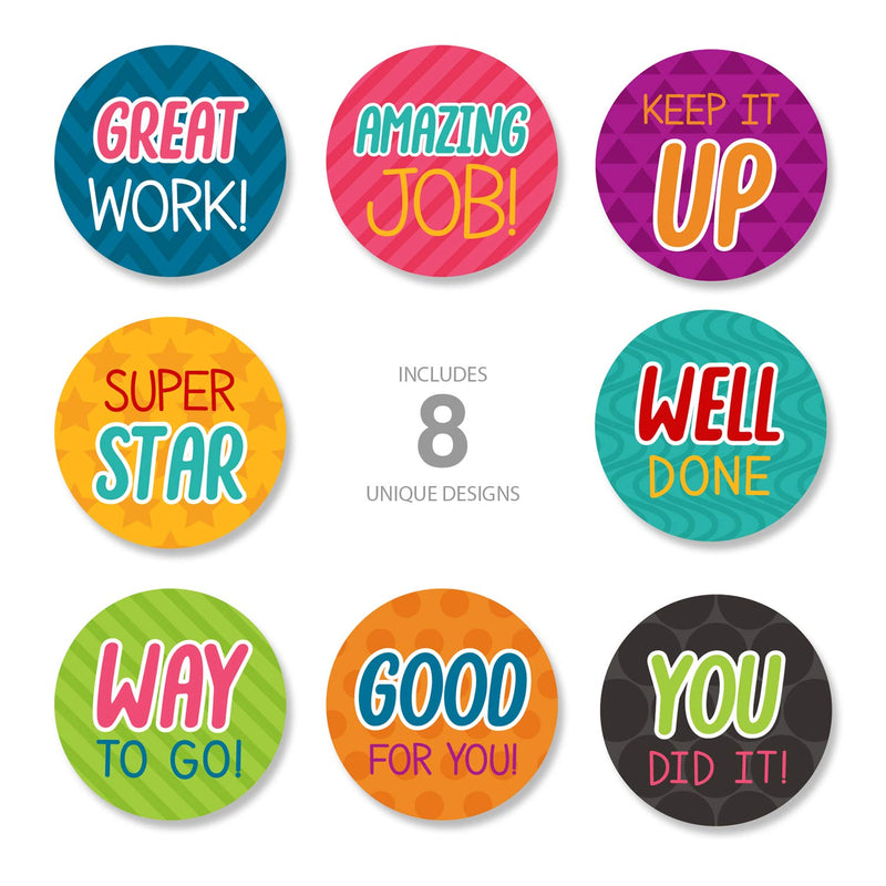  [AUSTRALIA] - Bright Teacher Message Stickers/Roll of 500 1.5" Labels/Motivational Lesson and Homework Stickers