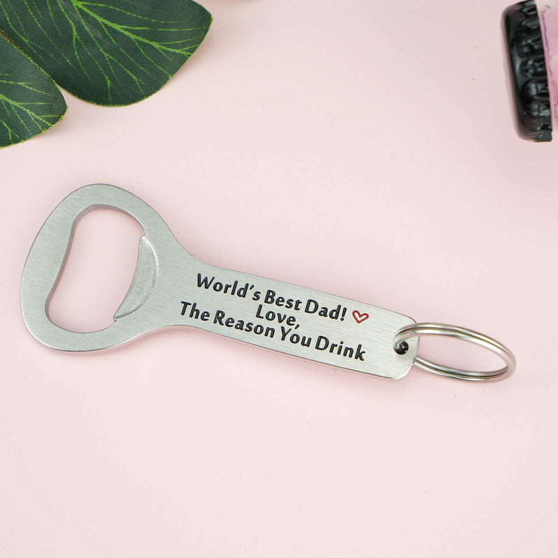  [AUSTRALIA] - Melix Home Stainless Steel World’s Best Dad, Love, The Reason You Drink Bottle Opener White
