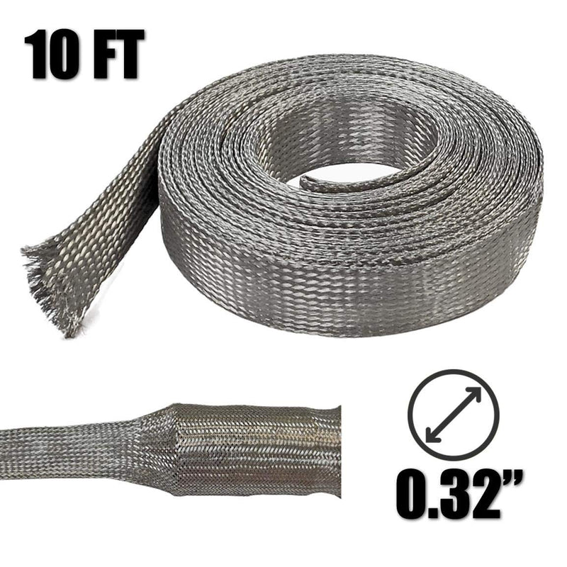  [AUSTRALIA] - Electriduct 1/2" Tinned Copper Metal Braid Sleeving Flexible EMI RFI Shielding Wire Mesh (0.32" Diameter) - 10 Feet 0.5 Inch (0.32" Dia) | 10 Feet