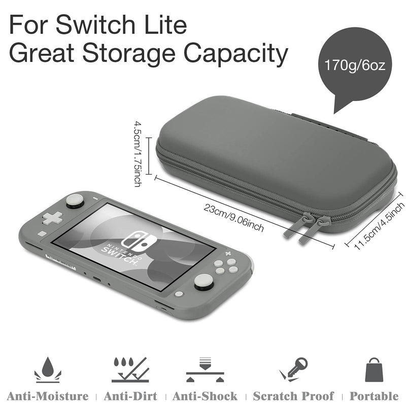  [AUSTRALIA] - HEYSTOP Carrying Case Compatible with Nintendo Switch Lite ,Portable Protective Case for Switch Lite with Storage for Nintendo Switch Lite Console and Accessories（Grey） Grey