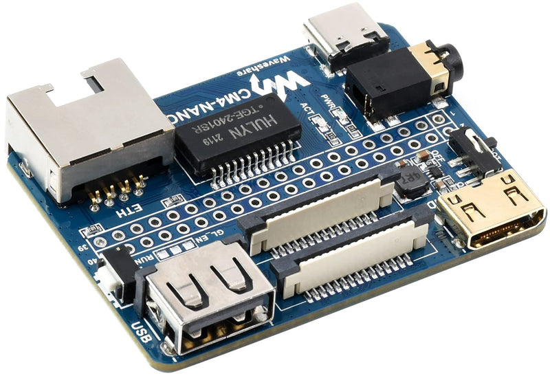  [AUSTRALIA] - Nano Base Board (B) for Raspberry Pi Compute Module 4 Lite/eMMC,with Raspberry Pi 40PIN GPIO Header,Gigabit Ethernet RJ45,MIPI CSI-2 Port Connector 3.5mm Jack Audio