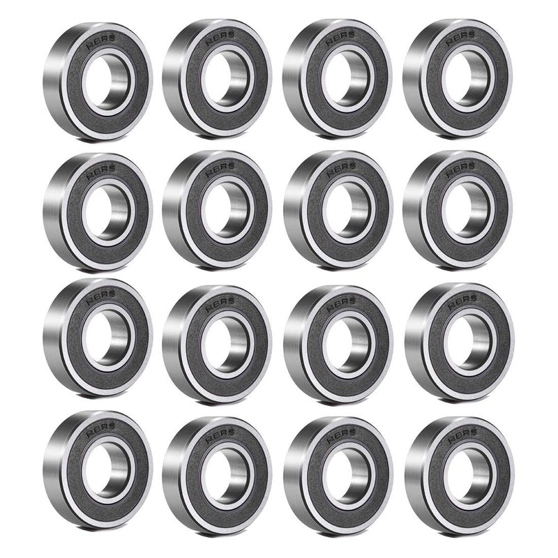  [AUSTRALIA] - Mlxkell R8-2RS Ball Bearings-Bearing Steel and Double Rubber Sealed Miniature deep Groove Ball Bearings (1/2" x1-1/8" x5/16") for Motors, Wheels, Household appliances, Garden Machinery (16 Packs)