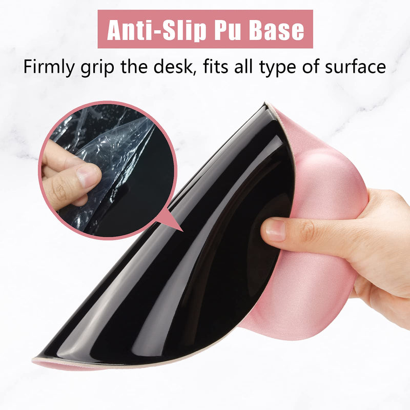  [AUSTRALIA] - Hsurbtra Ergonomic Mouse Pad with Wrist Rest Support, Gel Mouse Pads with Non-Slip PU Base, Pain Relief Memory Foam Mousepad for Laptop PC, Cute Office Supplies Desk Decro Accessories Warm Pink