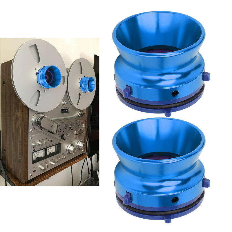  [AUSTRALIA] - 1 Pair Nab Hub Adapters Polished Aluminum Alloy Studer ReVox 10in Reel to Reel Tape Opener Universal Charger for Studer ReVox, for Akai, for Teac, etc, Reel to Reel Tapes. (Blue) Blue