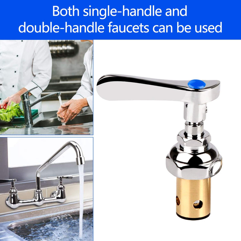 KWODE Replacement Brass Hydraulic Control Spindle Assembly Cartridge Faucet Valve for Bathroom Kitchen Wall Mount Commercial Faucet (1 Pair Hot & Cold) - LeoForward Australia