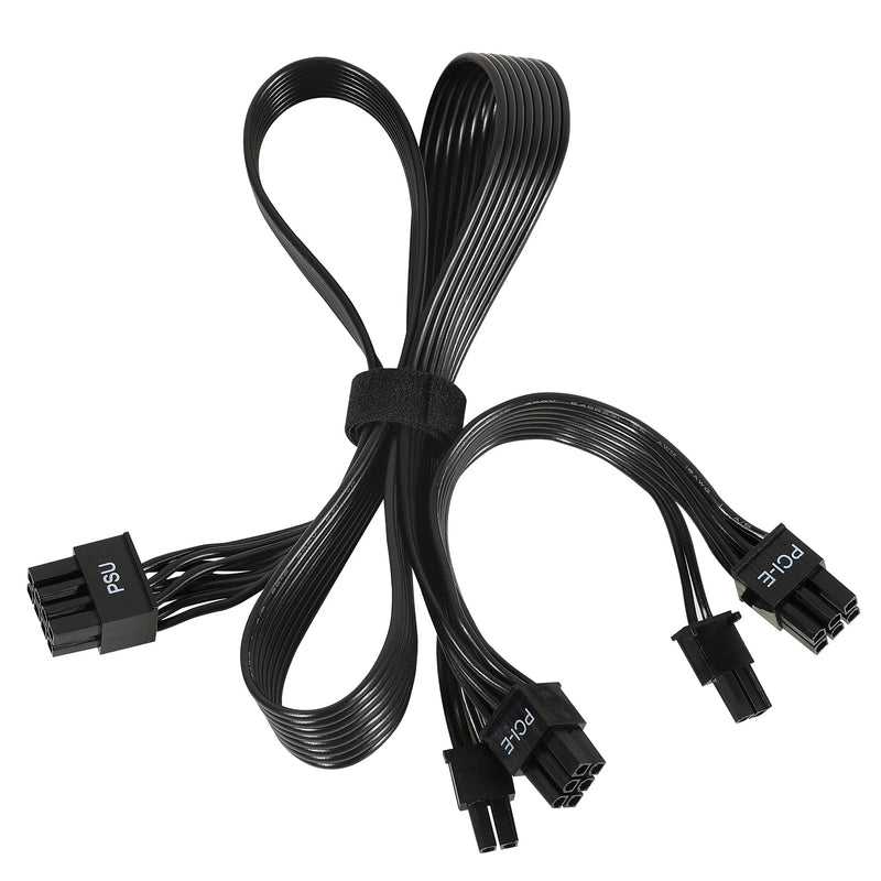  [AUSTRALIA] - Certusfun PCIE Cable for Corsair, 65CM 8 Pin to Dual 6+2 Pin PCIE Power Cable for Thermaltake, Male to Male GPU Cable for ARESGAME Modular Power Supply (65cm+15cm) PCIE-Cable