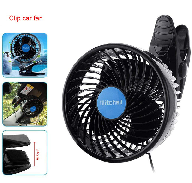 Alagoo 12V 6''Car Cooling Fan Automobile Vehicle Clip Fan Powerful Quiet Ventilation Electric Car Fans with Adjustable Clip & Cigarette Lighter Plug for Car/Vehicle - LeoForward Australia