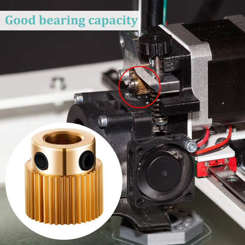  [AUSTRALIA] - Extruder Wheel 3D Printer Parts Drive 40 Teeth Gear Brass Extruder Wheel Gear Compatible with CR-10, CR-10S, S4, S5, Ender 3, Ender 3 Pro (20)