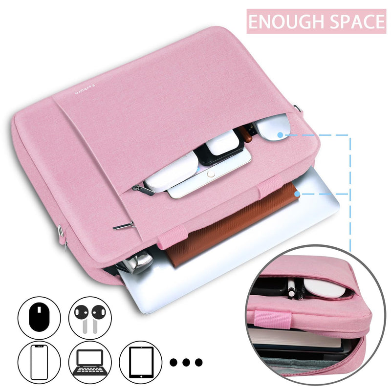  [AUSTRALIA] - Ferkurn 14 15 15.6 Inch Laptop Bag Women Men Computer Bag for HP Pavilion/Surface Laptop/Dell Inspiron XPS/Lenovo Thinkpad Ideapad/ASUS Vivobook/Acer Chromebook,Shoulder Carry Briefcase Messenger Case Pink