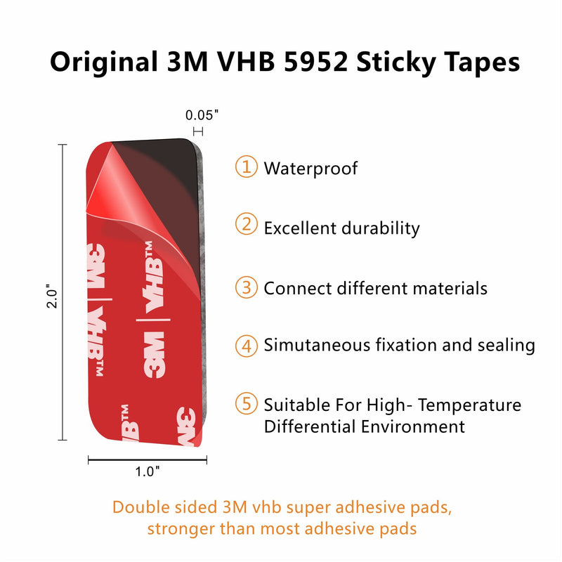  [AUSTRALIA] - 3M Double Sided Tape Heavy Duty Pads 1 * 2’’ - Auolis 6PCS 3M VHB Adhesive Mounting Tape for Automotive,Crafts and Wall Hanging,Strong Sticky Squares Foam Tape for Indoor and Outdoor 1*2"6pcs