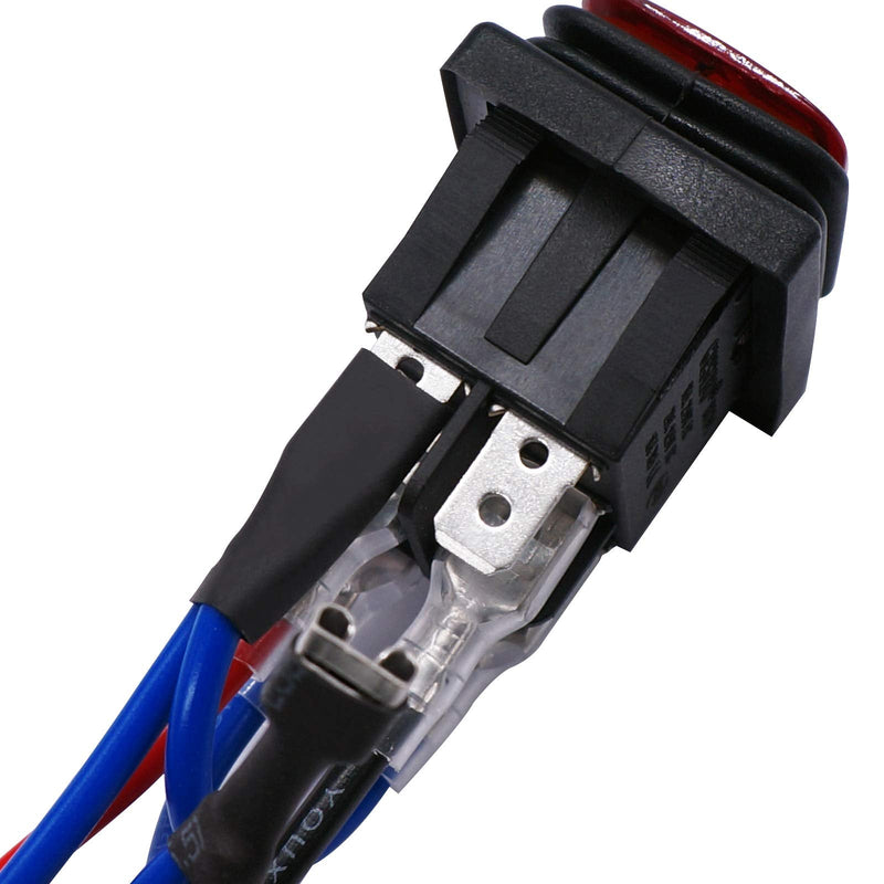  [AUSTRALIA] - TWTADE Latching Polarity Reverse Switch Waterproof Control Rocker Switch DC Motor 6 Pin 3 Position 10A (LED DC12V) ON-Off-ON Boat Toggle Automatic Switch With Wire