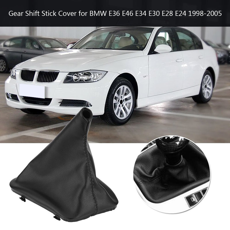  [AUSTRALIA] - Car Shift Knob Cover, Manual/Auto Shifter Boot Cover Gear Gaiter Boot Dust Cover for BMW E36 E34 E28 E24 1998-2005