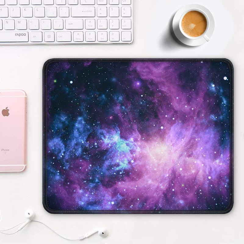  [AUSTRALIA] - Auhoahsil Mouse Pad, Square Outer Space Mousepad Anti-Slip Rubber Mouse Mat with Durable Stitched Edge for Office Gaming Laptop Computer PC Men Women Kids, 11.8 x 9.8 in, Custom Galaxy & Stars Design Marvelous Galaxy