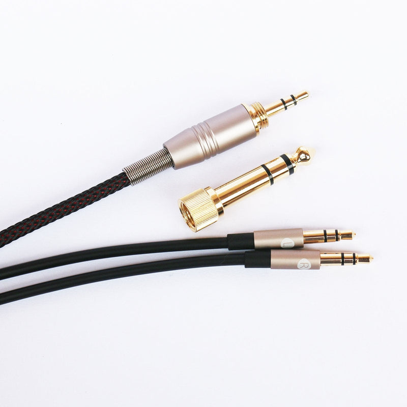  [AUSTRALIA] - NEW NEOMUSICIA Replacement Cable Compatible with Hifiman HE4XX, HE-400i (The Latest Version with Both 3.5mm Plug) Headphones 3.5mm / 6.35mm to Dual 3.5mm Jack Male Cord 1.2m/4ft with Dual 3.5mm male