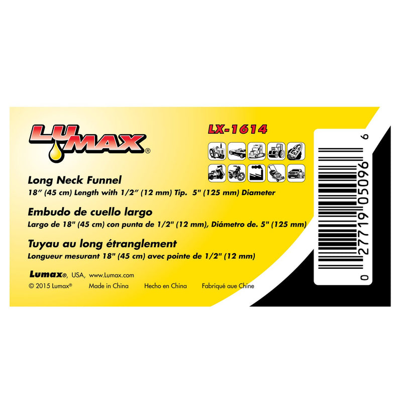  [AUSTRALIA] - Lumax LX-1614 Black Long Neck Plastic Funnel