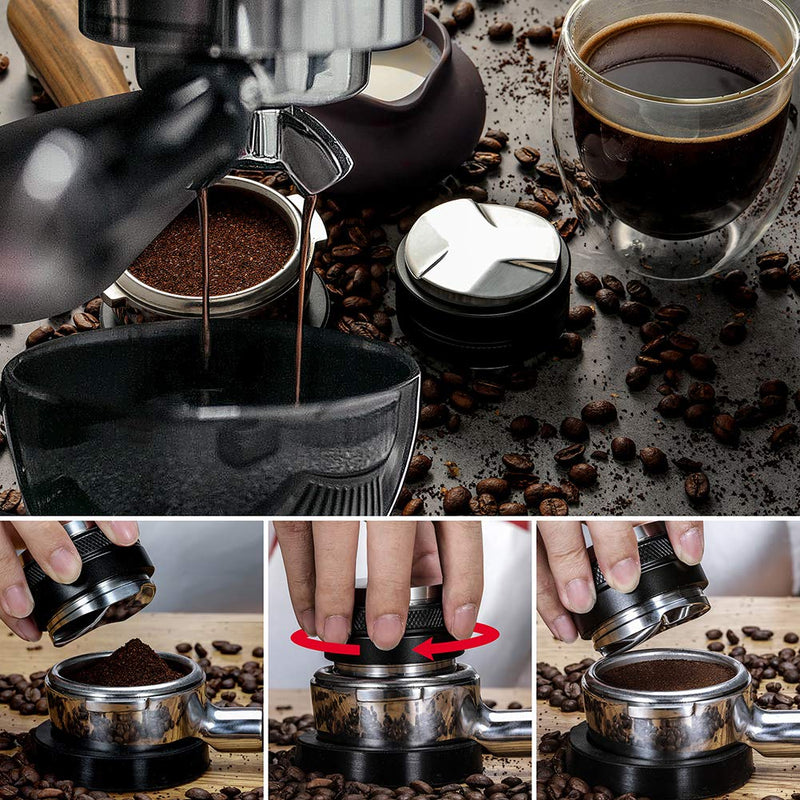  [AUSTRALIA] - 51mm Espresso Tamper & Distributor, MATOW Dual Head Coffee Leveler Fits 51mm Delonghi Portafilter, Adjustable Depth-Professional Espresso Hand Tampers