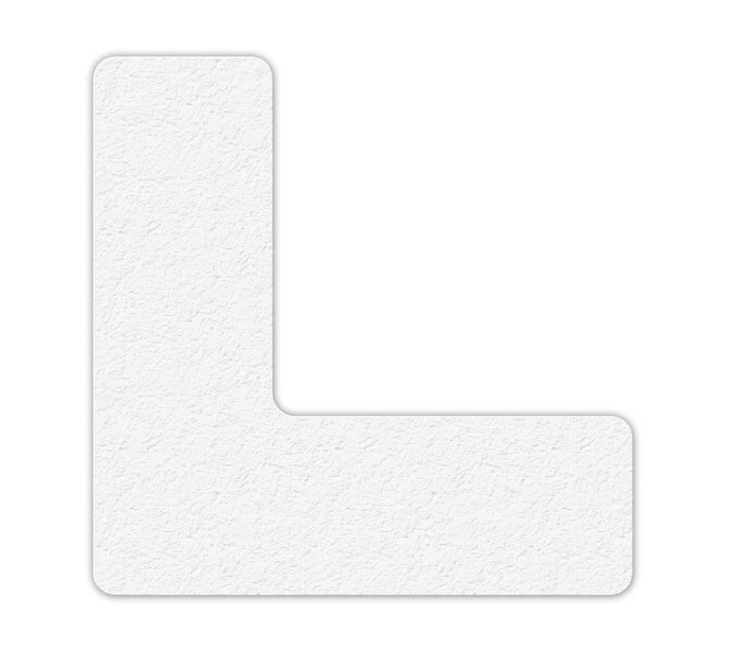  [AUSTRALIA] - INCOM Manufacturing: 5S / Lean Textured Floor Organization Layout Markers – L/Corner Shape, 6 inch x 6 inch, White (Pack of 25)