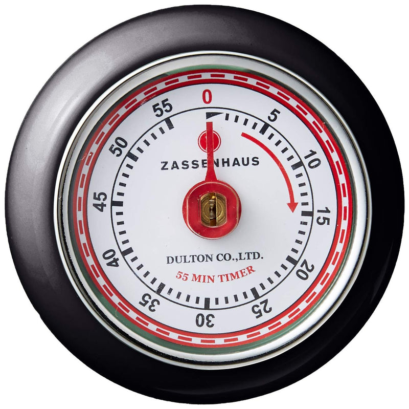  [AUSTRALIA] - Zassenhaus Magnetic Retro 60 Minute Kitchen Timer, 2.75-Inch, Black