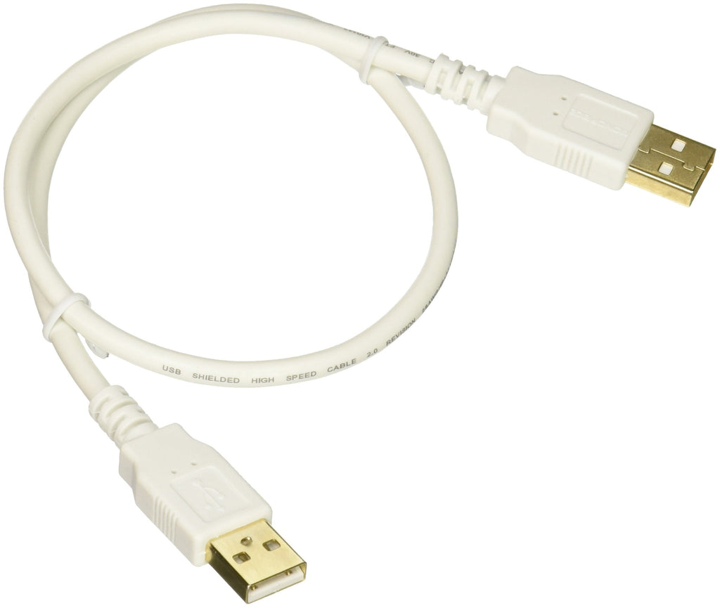  [AUSTRALIA] - Monoprice 108609 1.5ft USB 2.0 A Male to A Male 28/24AWG Cable (Gold Plated) - White for Data Transfer Hard Drive Enclosures, Printers, Modems, Cameras and More!