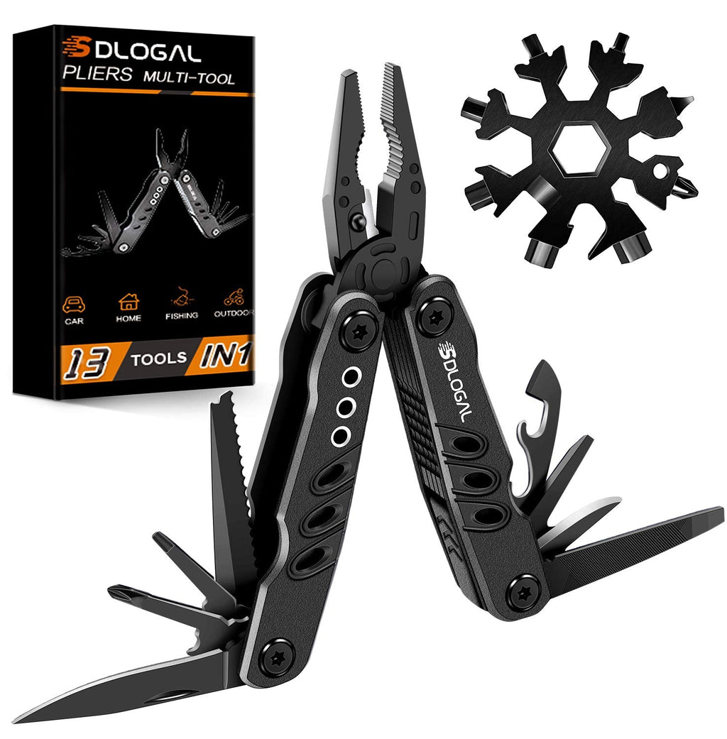  [AUSTRALIA] - 13in1 Camping Survival Multitool with Safety Locking,3 Kind of Pliers,Knife,Stainless Steel,Screwdriver,Can & Bottle Opener,18-in-1 Snowflake Wrench,Cool Ideal Gifts for Dad Husband Men Him Boyfriend 13in1 Multitool Knife