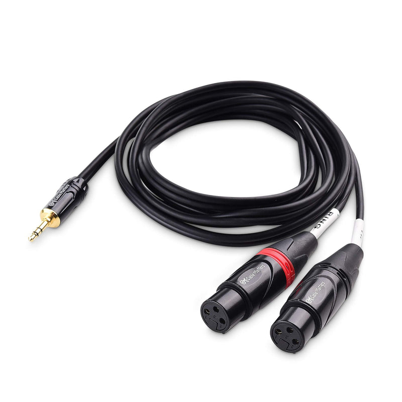  [AUSTRALIA] - Cable Matters 3.5mm 1/8 Inch TRS to 2 XLR Cable 6 ft, Male to Female Aux to Dual XLR Breakout Cable