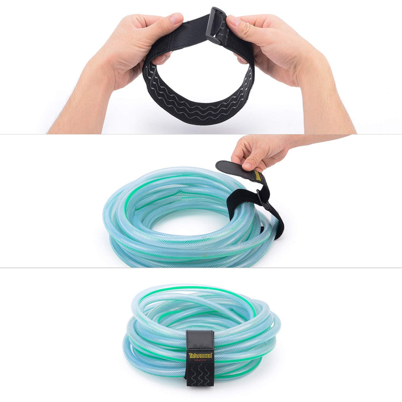  [AUSTRALIA] - Trilancer Elastic Cinch Straps with Anti-Slip Silicone, 2" x 18"(8 Pack) Multipurpose Hook and Loop Storage Straps, Bundling Straps for Bike, RV, Boat, Garden, Extension Cords, Cables,Ropes, Hoses