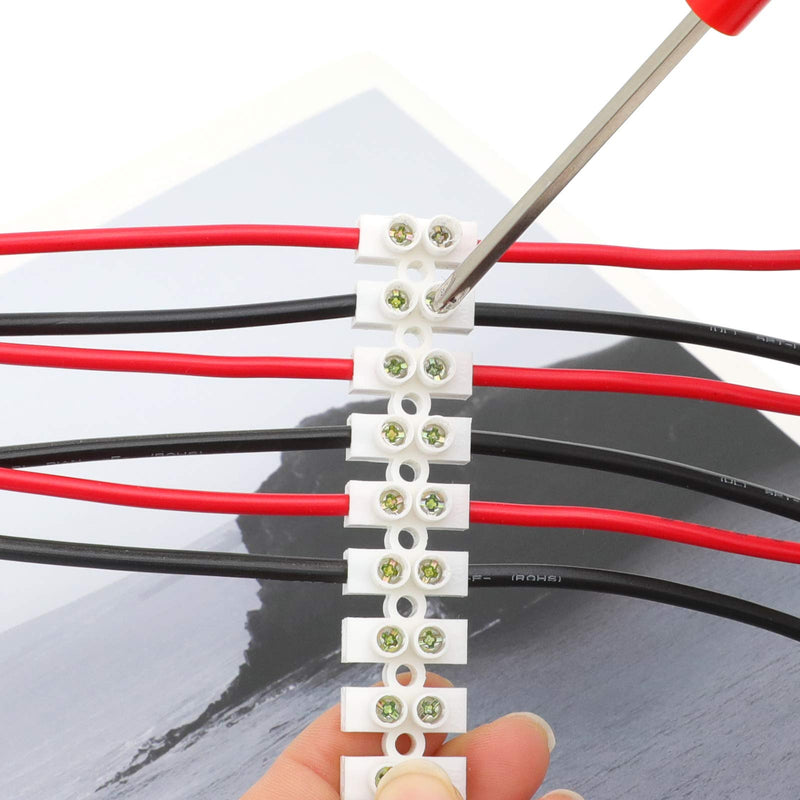 [AUSTRALIA] - GUBCUB Terminal Block Set, 7 Pieces 12 Position Dual Row Terminal Strip Electrical Barrier Wire Connector Block, 10A 380V 12 Position Terminal Block Set
