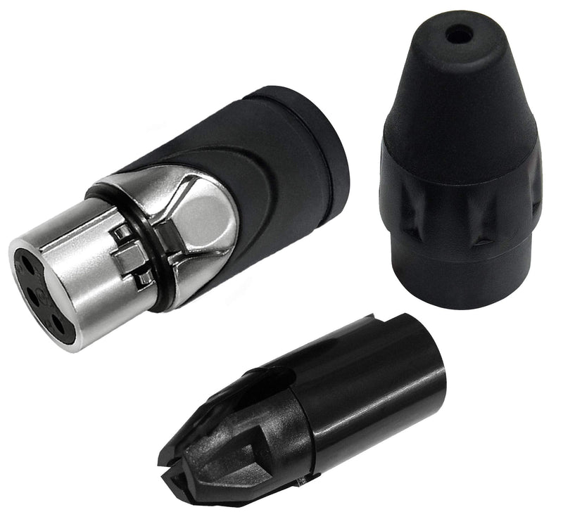  [AUSTRALIA] - 2 Units - 20 Foot - Gotham GAC-4/1 (Black) - Star Quad, Dual Shielded Balanced Male to Female Microphone Cables with Amphenol AX3M & AX3F Silver XLR Connectors - Custom Made by WORLDS BEST CABLES
