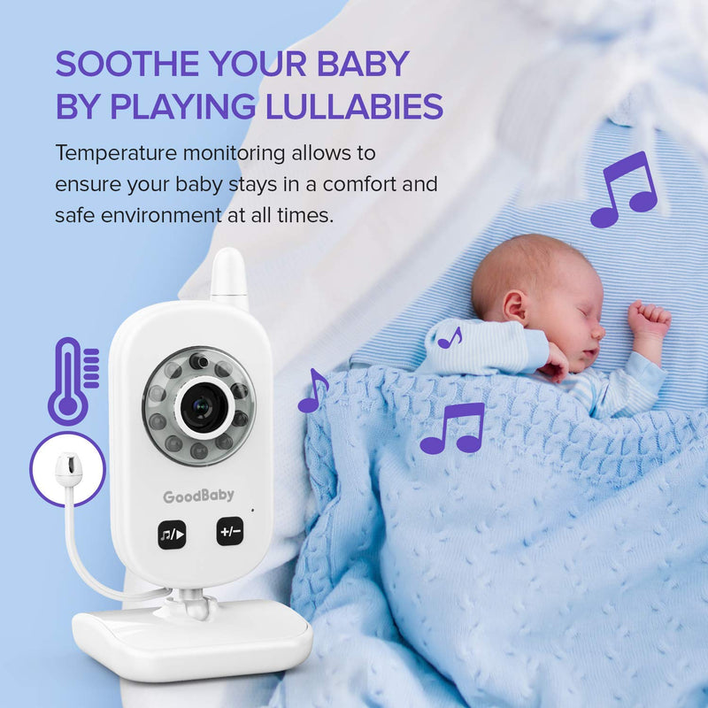 Video Baby Monitor with Camera and Audio - Auto Night Vision,Two-Way Talk, Temperature Monitor, VOX Mode, Lullabies, 960ft Range and Long Battery Life - LeoForward Australia