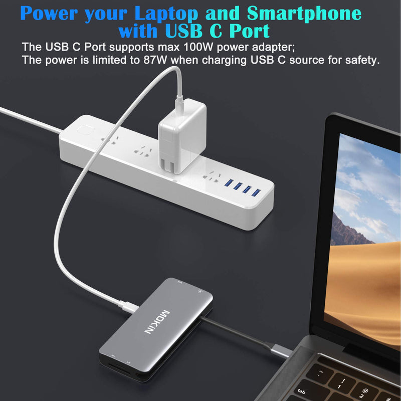  [AUSTRALIA] - USB C Hub Multiport Adapter - 10 in 1 Portable Dongle with 4K HDMI, VGA, Ethernet, 3 USB Ports, Audio, PD Charger, SD/Micro SD Card Reader Compatible for MacBook Pro, XPS More Type C Devices. Gray